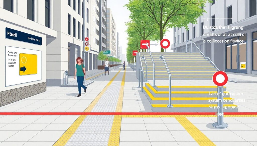 Город без барьеров: навигация для людей с ограничениями - иллюстрация